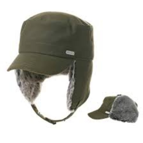 NEW Men's Fancet Army Green & Gray Fur Trapper Hat OS - Picture 1 of 6